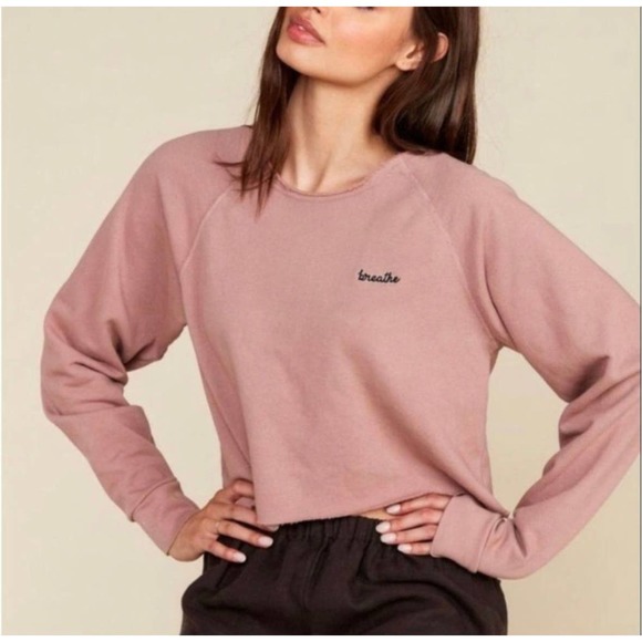 MATE The Label Donny Breathe Long Sleeve Pullover Sweatshirt Rose Medium - Picture 1 of 5